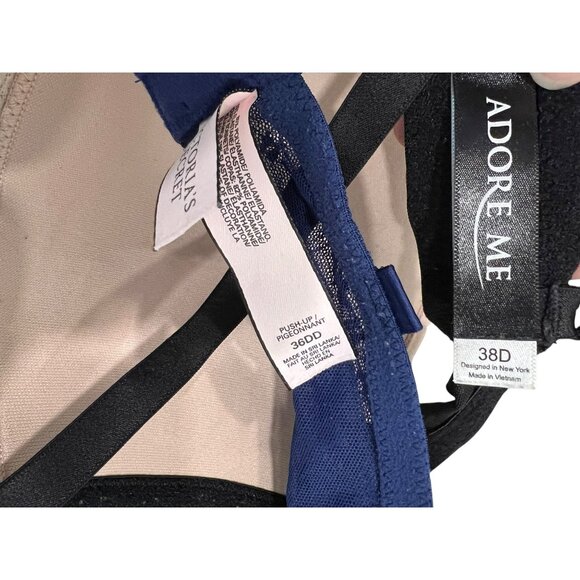 Set Of Womens Lace & Solid Bras Blackheart & Adore Me 36DD & 38D Mixed Styles - Picture 3 of 4